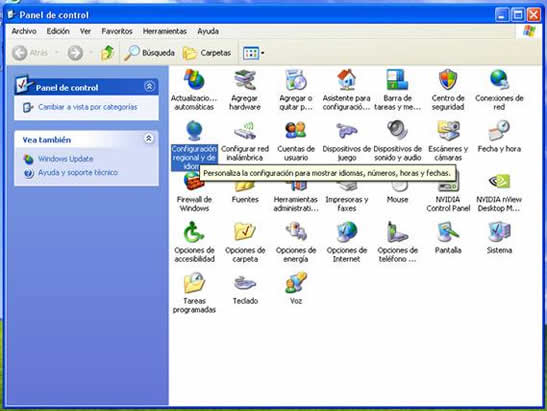 2 Configuración regional de idiomas