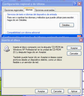 5 Inserte CD Windows XP